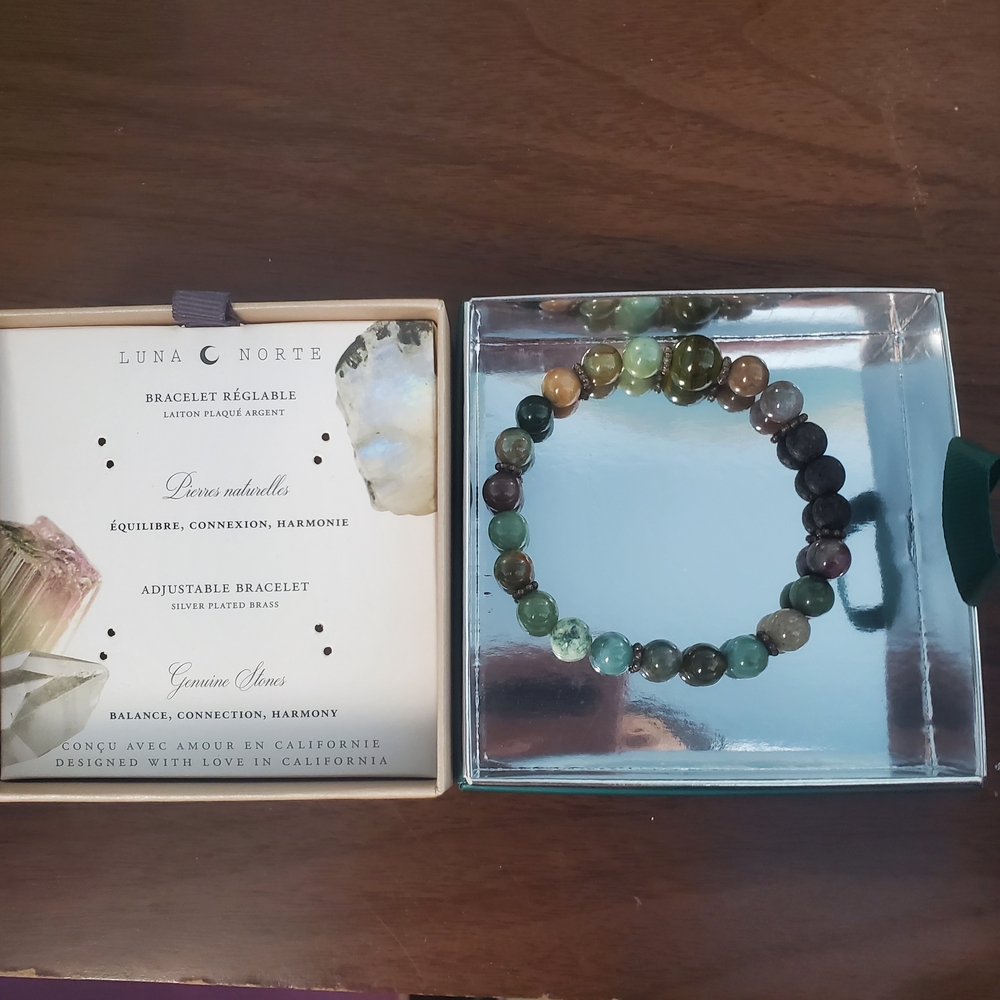 Green and Brown Gemstone Bracelet